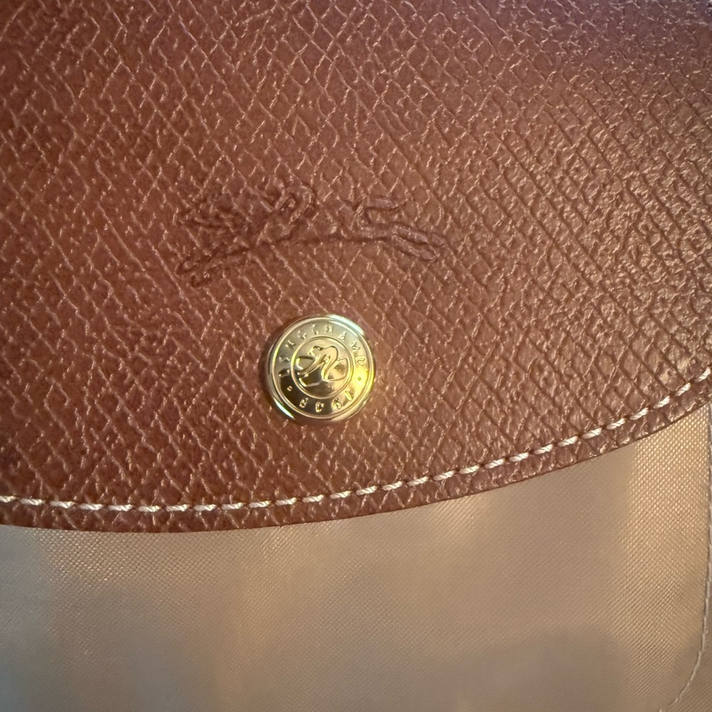 Longchamp La Pliage Medium Tan and Brown Tote Bag - Picture 2 of 16